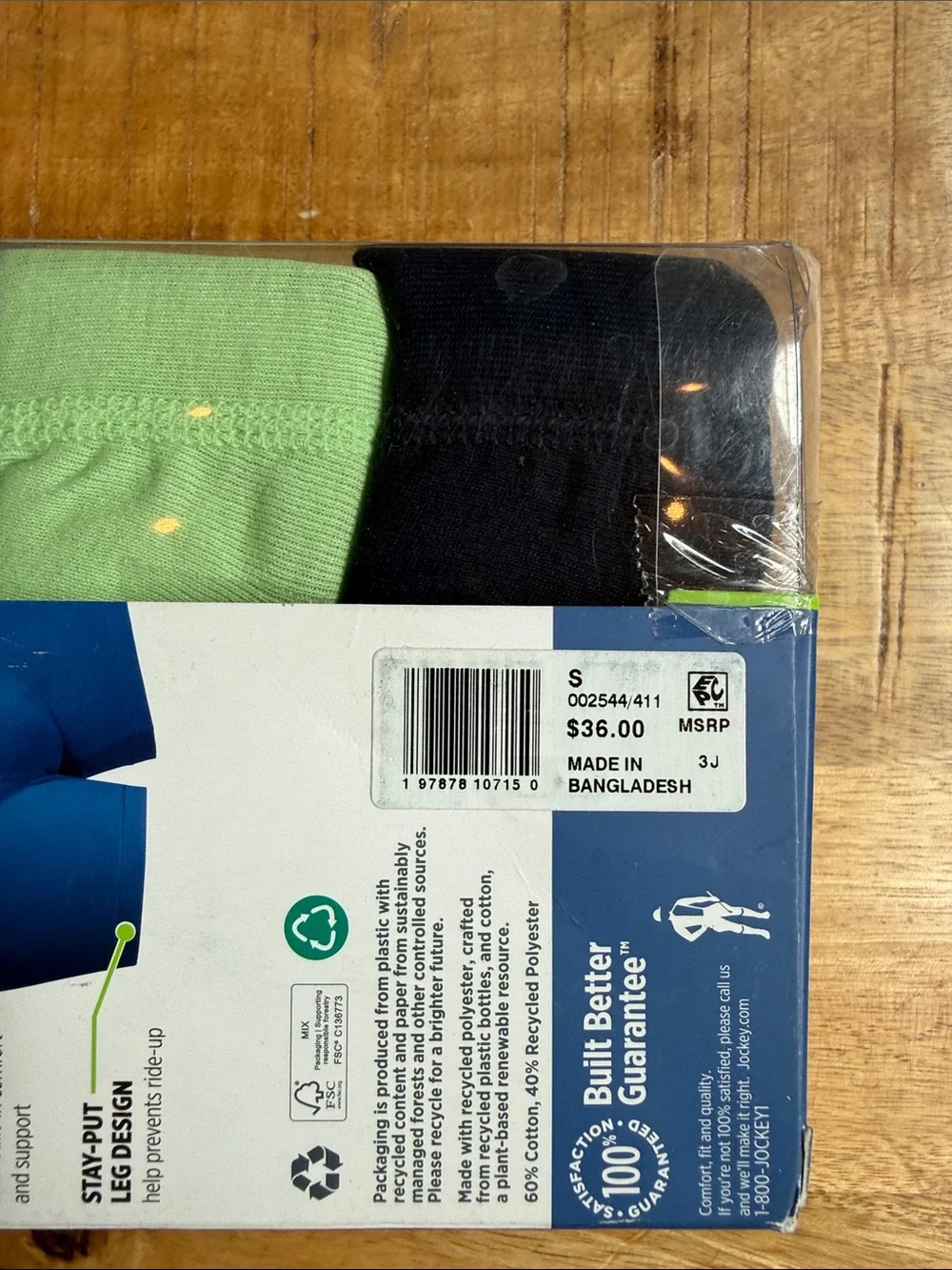 Jockey Men's Boxer Briefs 4-Pack - Black, Green, Blue Stripes